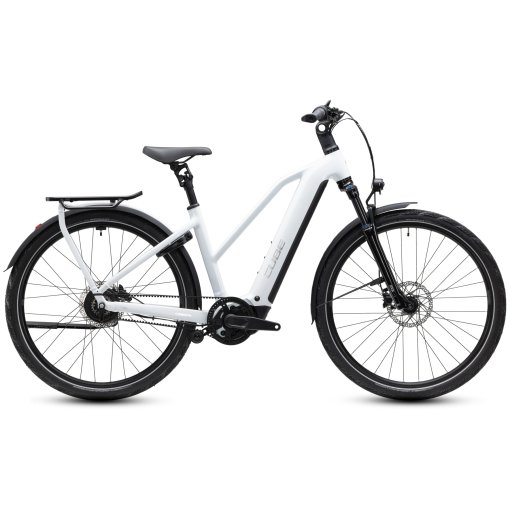 Foto de CUBE Bicicleta Eléctrica Trekking - Trapeze - KATHMANDU HYBRID Deluxe Pro 800 - 2027 - metallicwhite / chrome