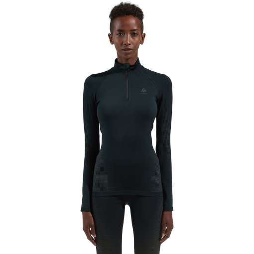 Produktbild von Odlo Performance Warm Half-Zip Langarm-Unterhemd Damen - schwarz - new odlo graphite grey