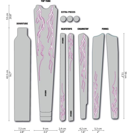 Immagine prodotto da DYEDBRO Pellicola Protettiva per Telaio - Lightning Gravel - pink matte