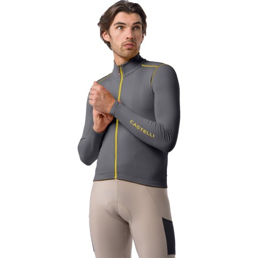 Productfoto van Castelli Unlimited Trail 2 Fietsshirt met Lange Mouwen Heren - smoky grey/mango mojito 021