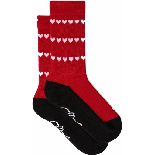 Foto de FINGERSCROSSED Calcetines Ciclismo - Merino - Heart - Rojo