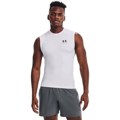 Produktbild von Under Armour HeatGear® Armour Ärmelloses Shirt Herren - Weiß/Schwarz