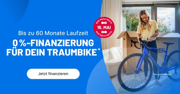 Banner 0 %-Finanzierung - Finanziere jetzt dein Traumbike, neue Elektronik oder Komponenten