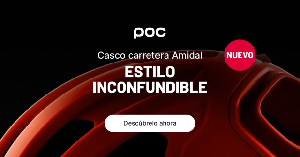 Primer plano del casco para bicicleta de carretera POC Amidal sobre fondo negro