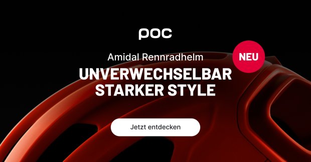 Nahaufnahme des POC Amidal Rennradhelme vor schwarzem Hintergrund