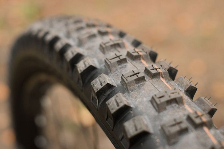 The tread of an MTB Enduro tire