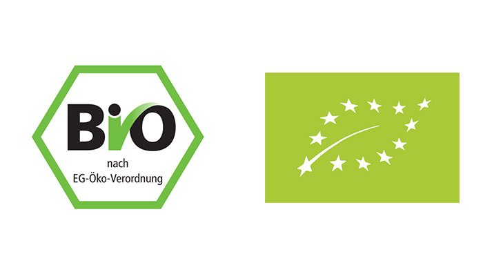 Nahrungsmittel ökologisch angebaut, zertifiziert mit dem Bio-Segel